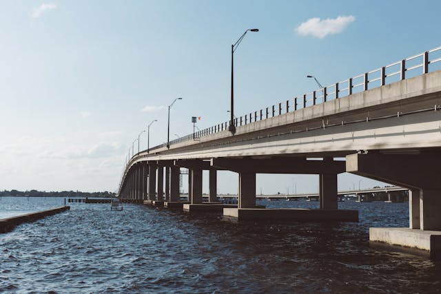 Image of a vehicle bridge over a river