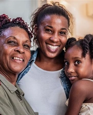 An african-american mother with her family