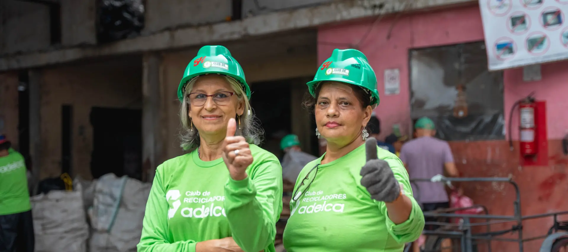 two women working in recycling