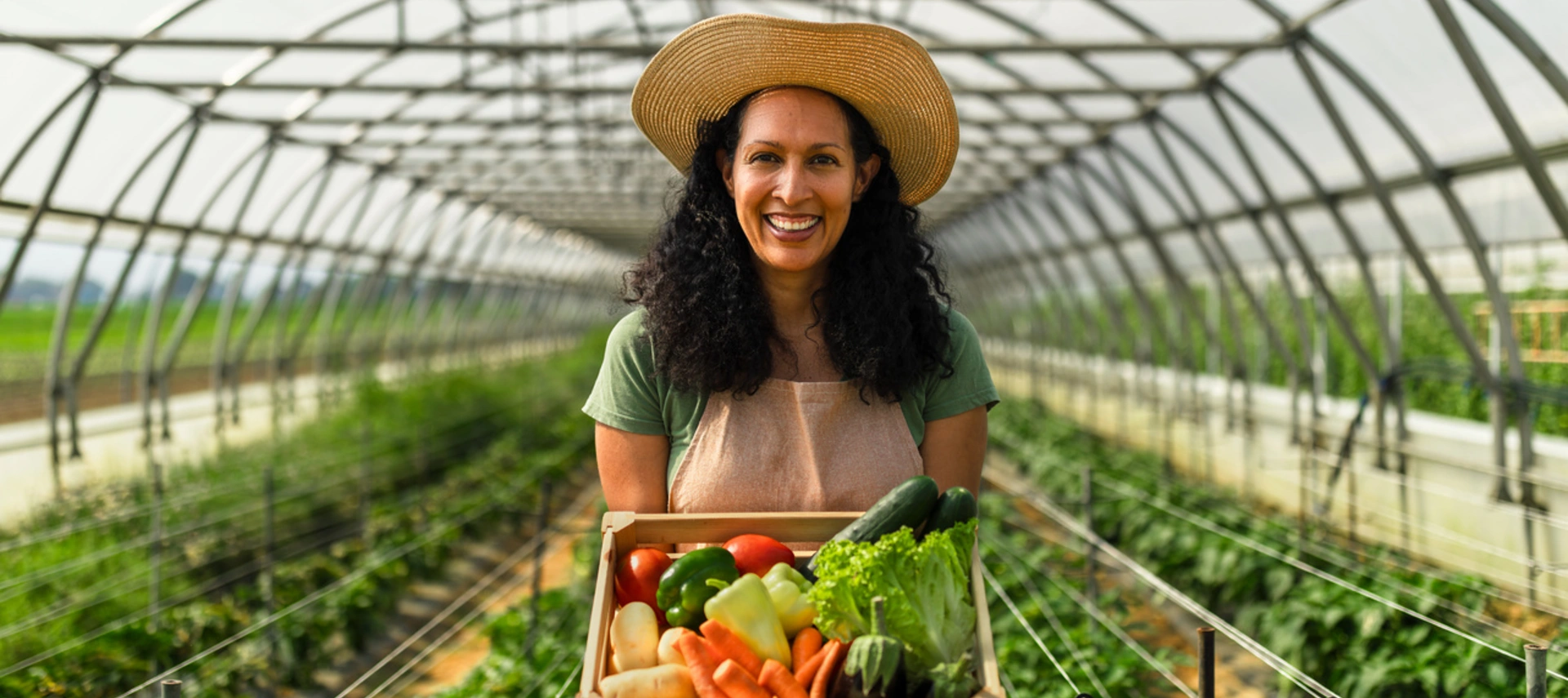 woman with vegetables