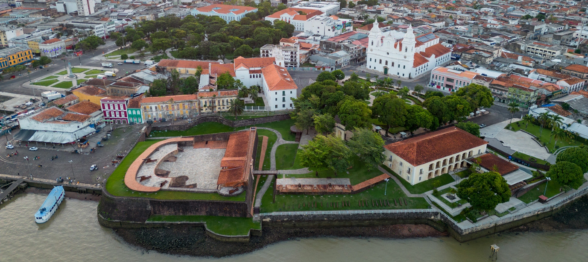 Aerial view of the port of Belem, Brazil