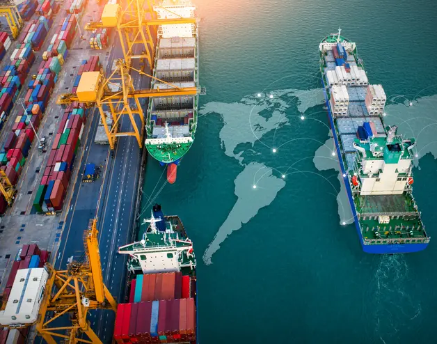 Image of ships at a trade port
