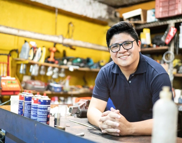 A man in his mechanical shop