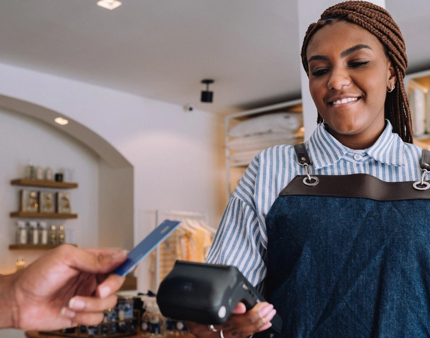 Young entrepreneur accepts digital payment