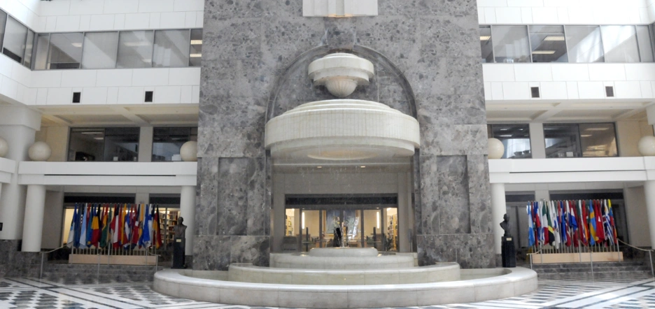 IDB Atrium with country flags