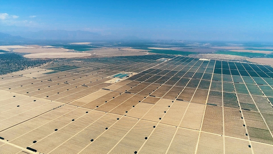 Image showing a big industrial farm from the sky