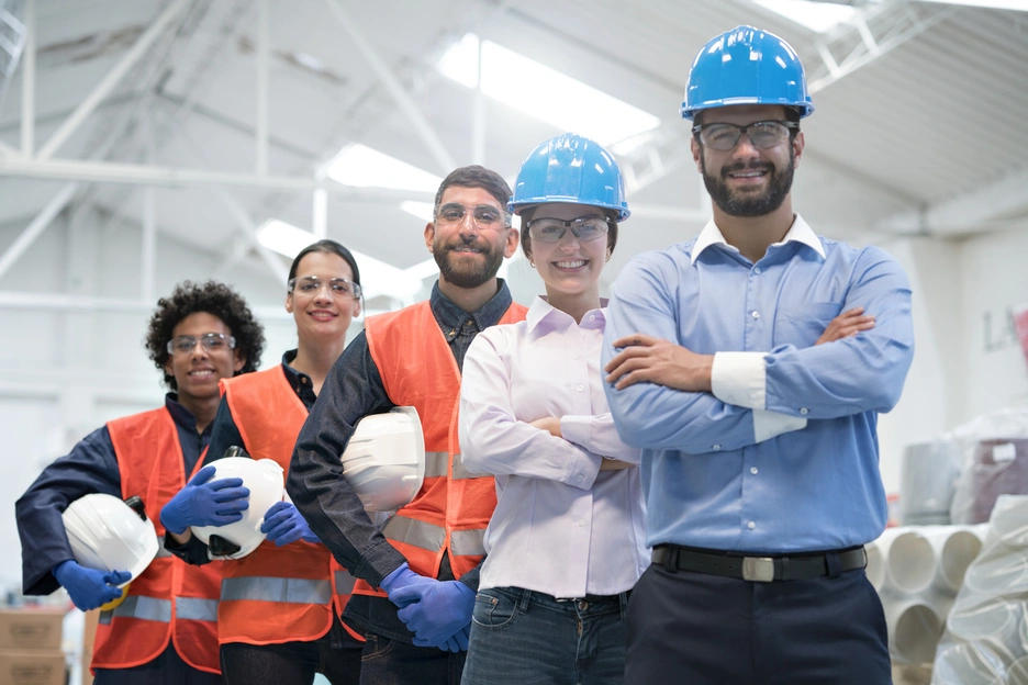 Image showing a group of four factory workers