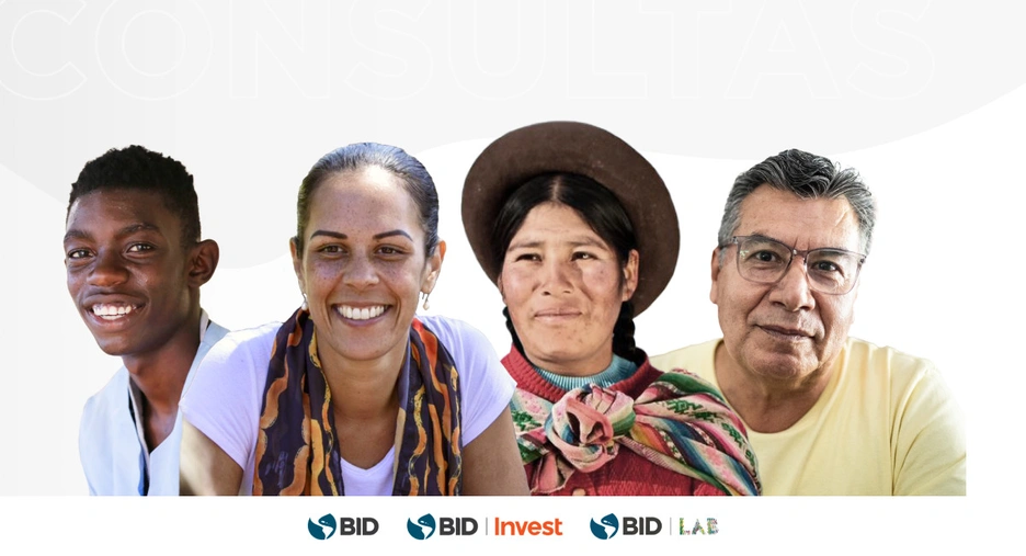 Image showing a group of four members of the Latin American and the Caribbean people