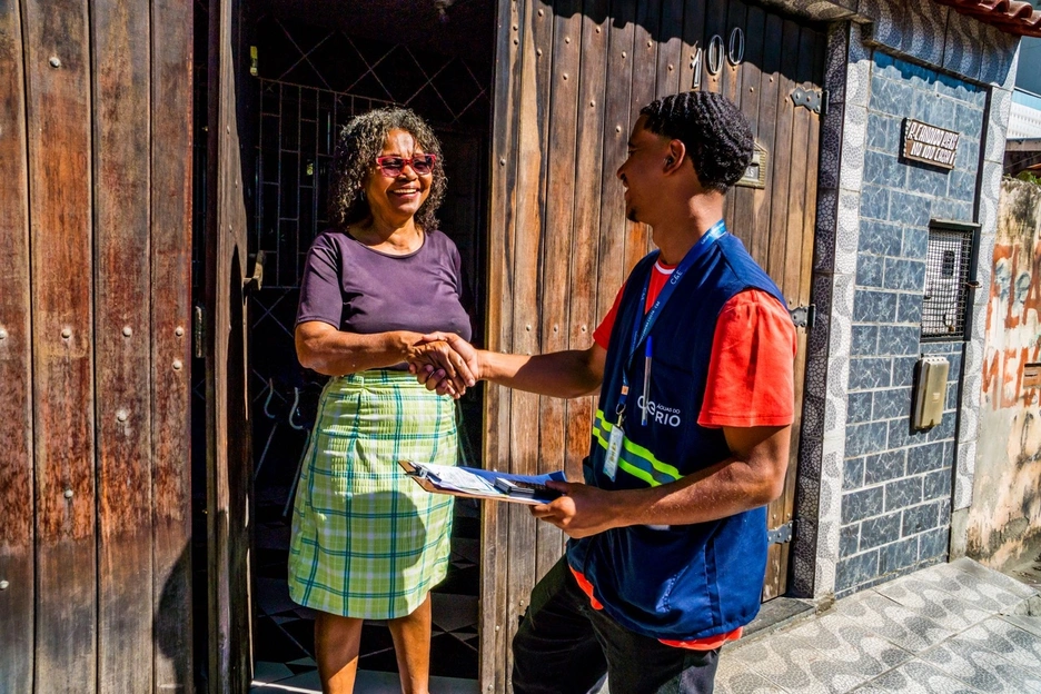 Man providing water and sanitation services in Brazil