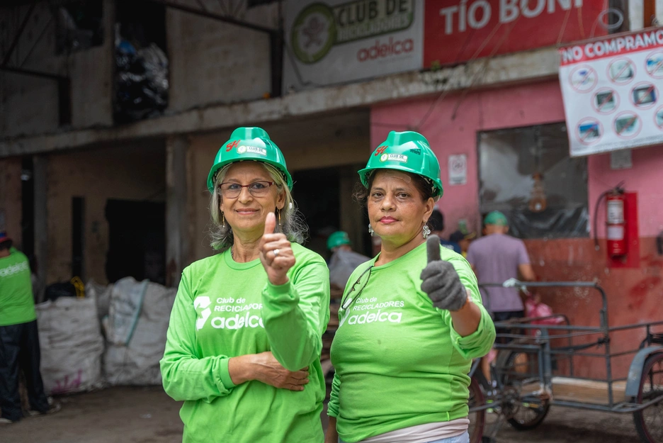 two women working in recycling