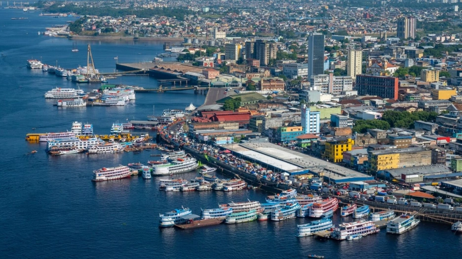 An aerial view of Manaus