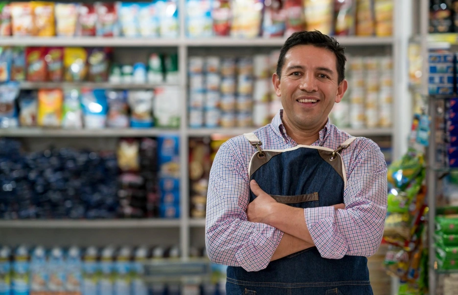 Man in small business in Latin America 
